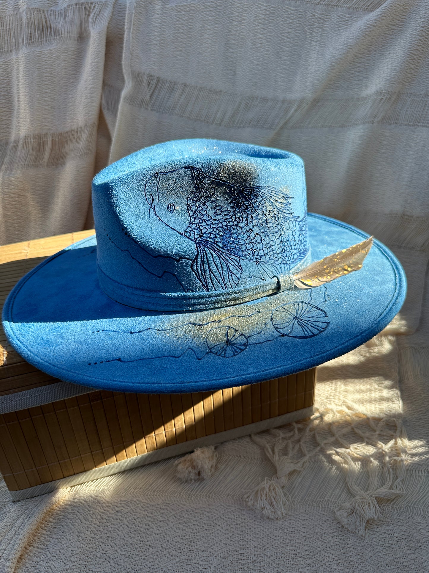 Art hat/ one-of-a-kind/fedora/ unisex hat/ widebrim fedora