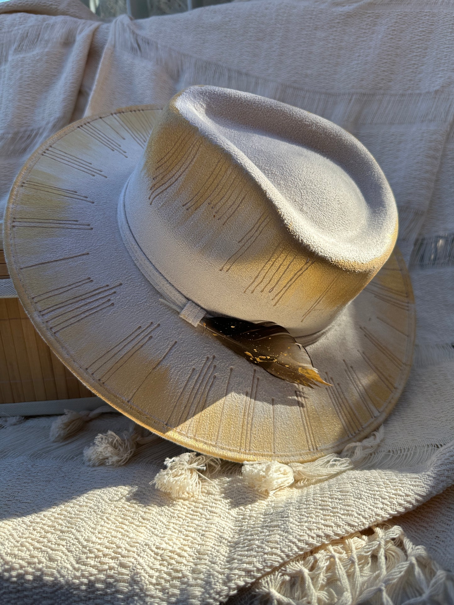 Art hat/ one-of-a-kind/fedora/ unisex hat/ widebrim fedora