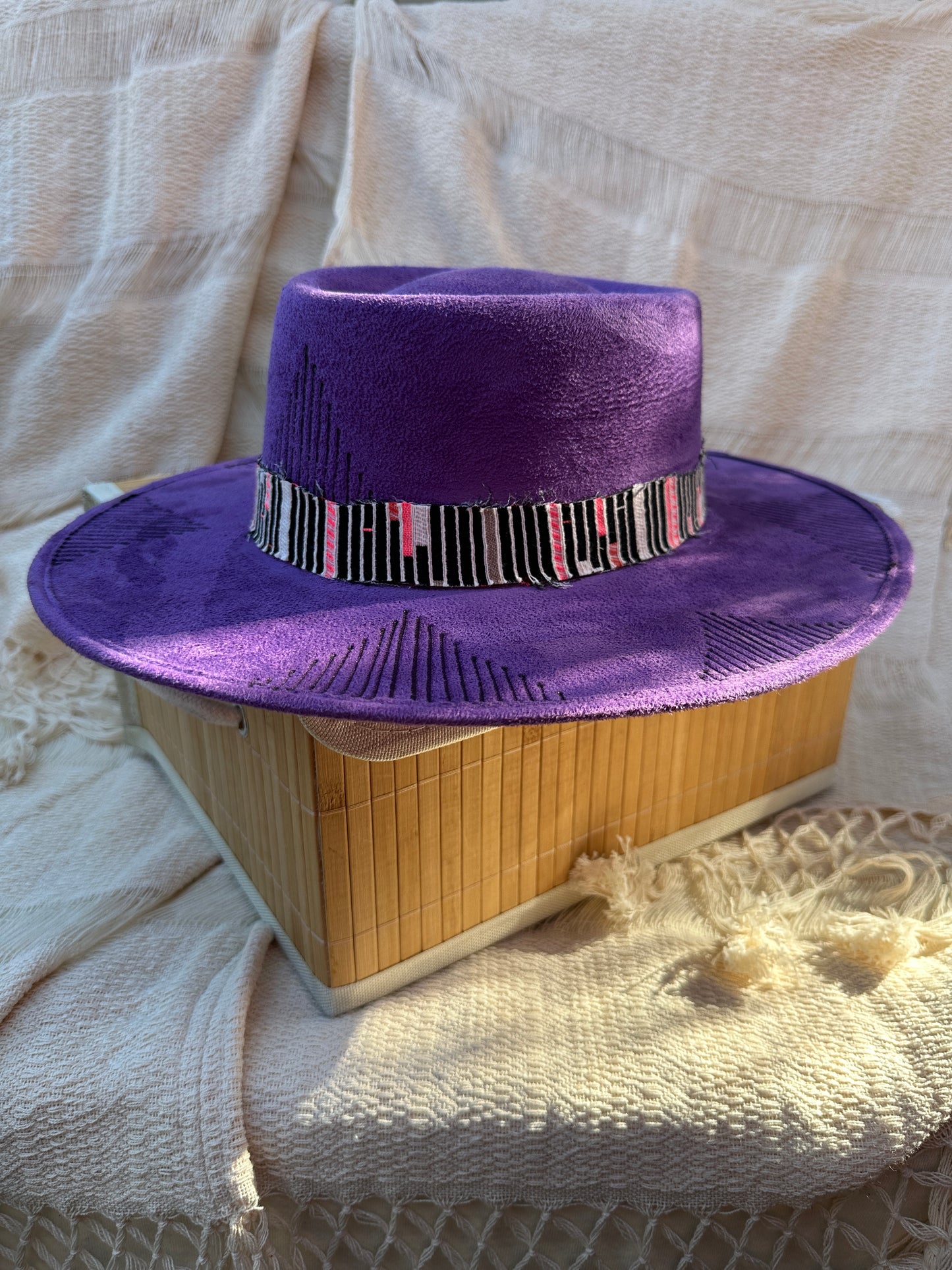 Art hat/ one-of-a-kind/fedora/ unisex hat/ widebrim fedora